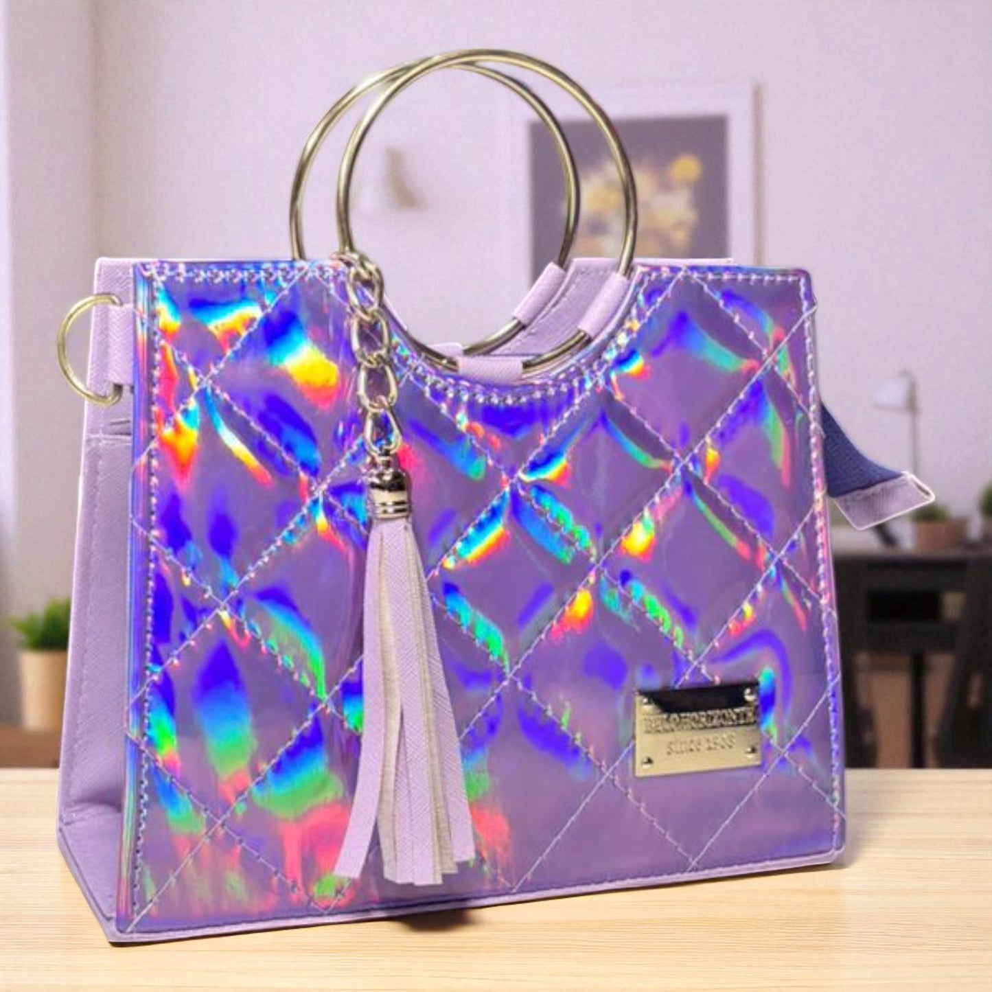 Bolsa de dama Victoria elegante moderna exclusiva negra sintética alta calidad duradera