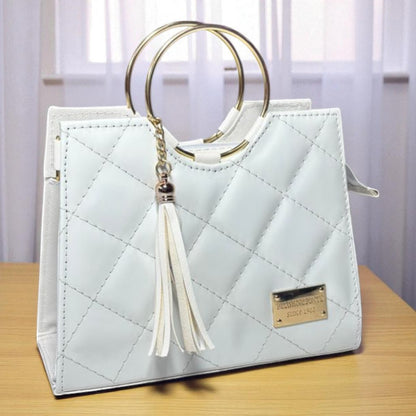 Bolsa de dama Victoria elegante moderna exclusiva negra sintética alta calidad duradera