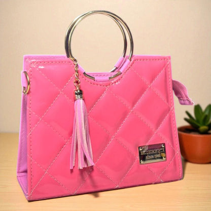 Bolsa de dama Victoria elegante moderna exclusiva negra sintética alta calidad duradera