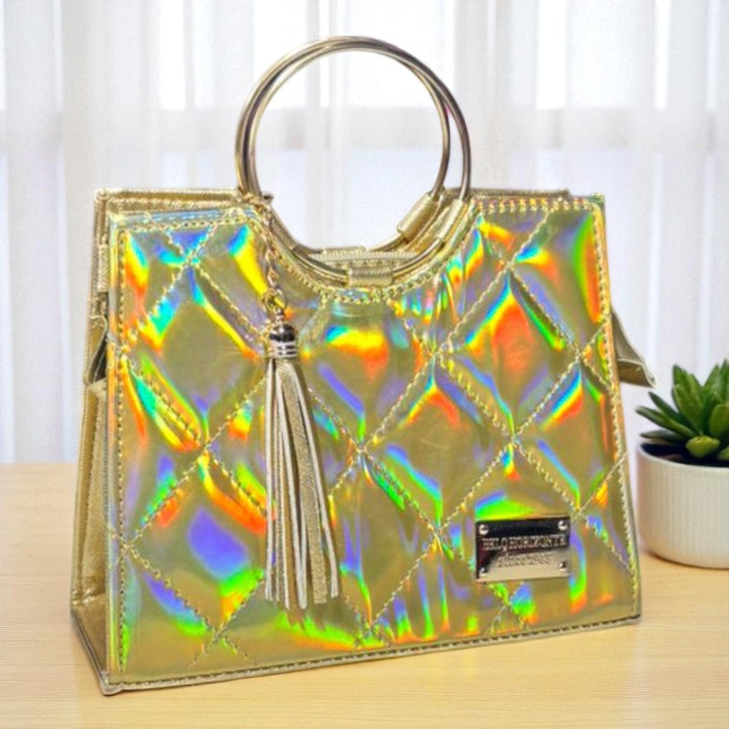 Bolsa de dama Victoria elegante moderna exclusiva negra sintética alta calidad duradera