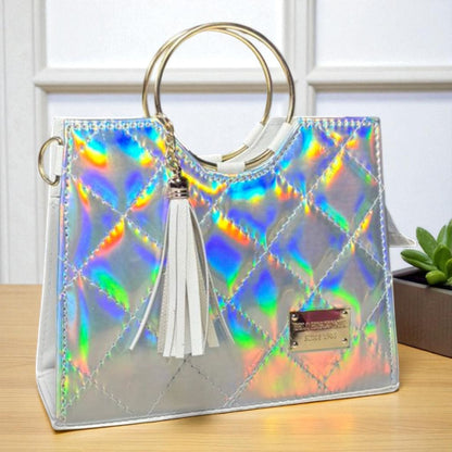 Bolsa de dama Victoria elegante moderna exclusiva negra sintética alta calidad duradera