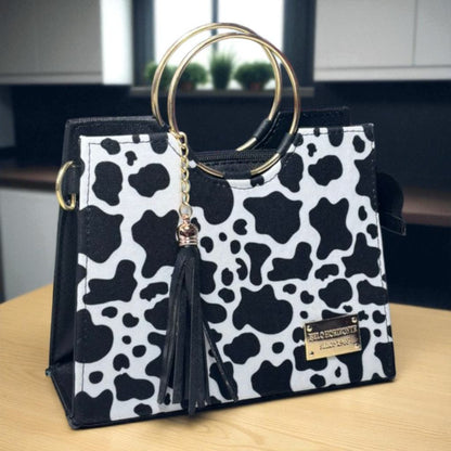 Bolsa de dama Victoria elegante moderna exclusiva negra sintética alta calidad duradera