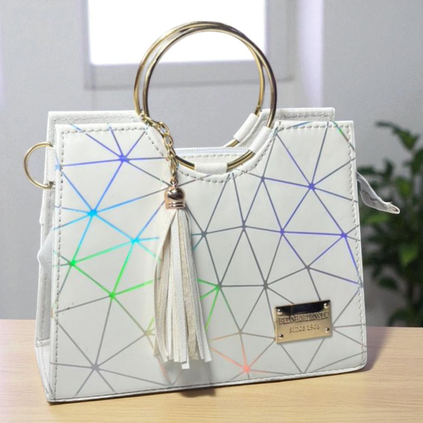 Bolsa de dama Victoria elegante moderna exclusiva negra sintética alta calidad duradera