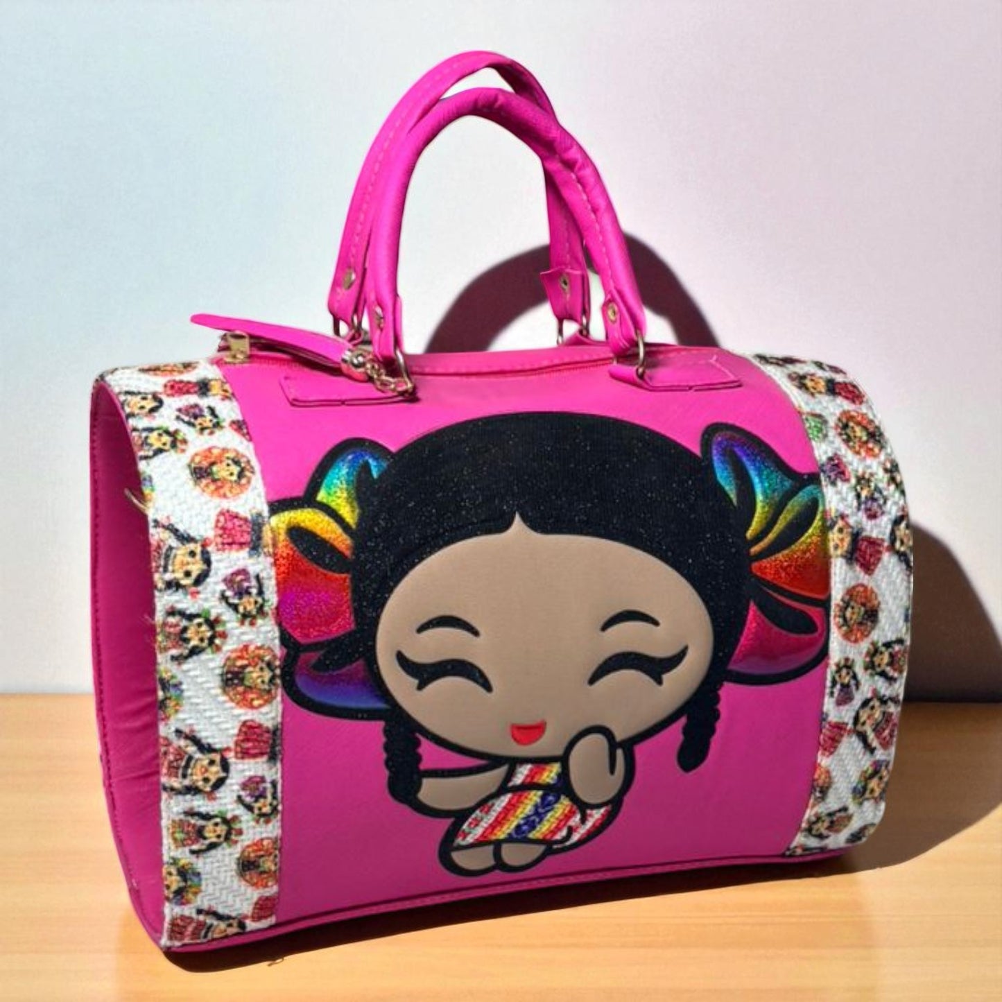 Bolsa de dama Personajes divertida moderna exclusiva morada sintética alta calidad duradera