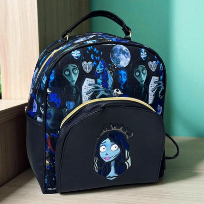 MOCHILA de dama Personajes divertida moderna exclusiva morada sintética alta calidad duradera hola