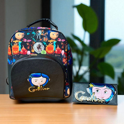 MOCHILA de dama Personajes divertida moderna exclusiva morada sintética alta calidad duradera hola