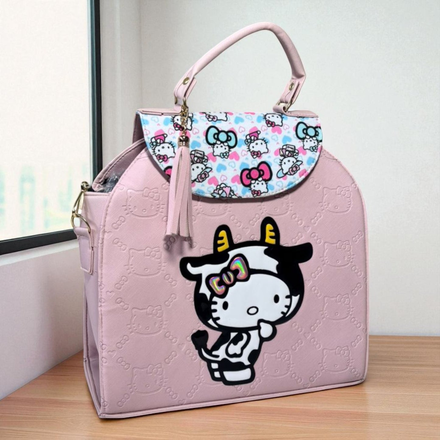 MOCHILA de dama Personajes divertida moderna exclusiva morada sintética alta calidad duradera