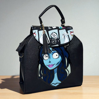 MOCHILA de dama Personajes divertida moderna exclusiva morada sintética alta calidad duradera