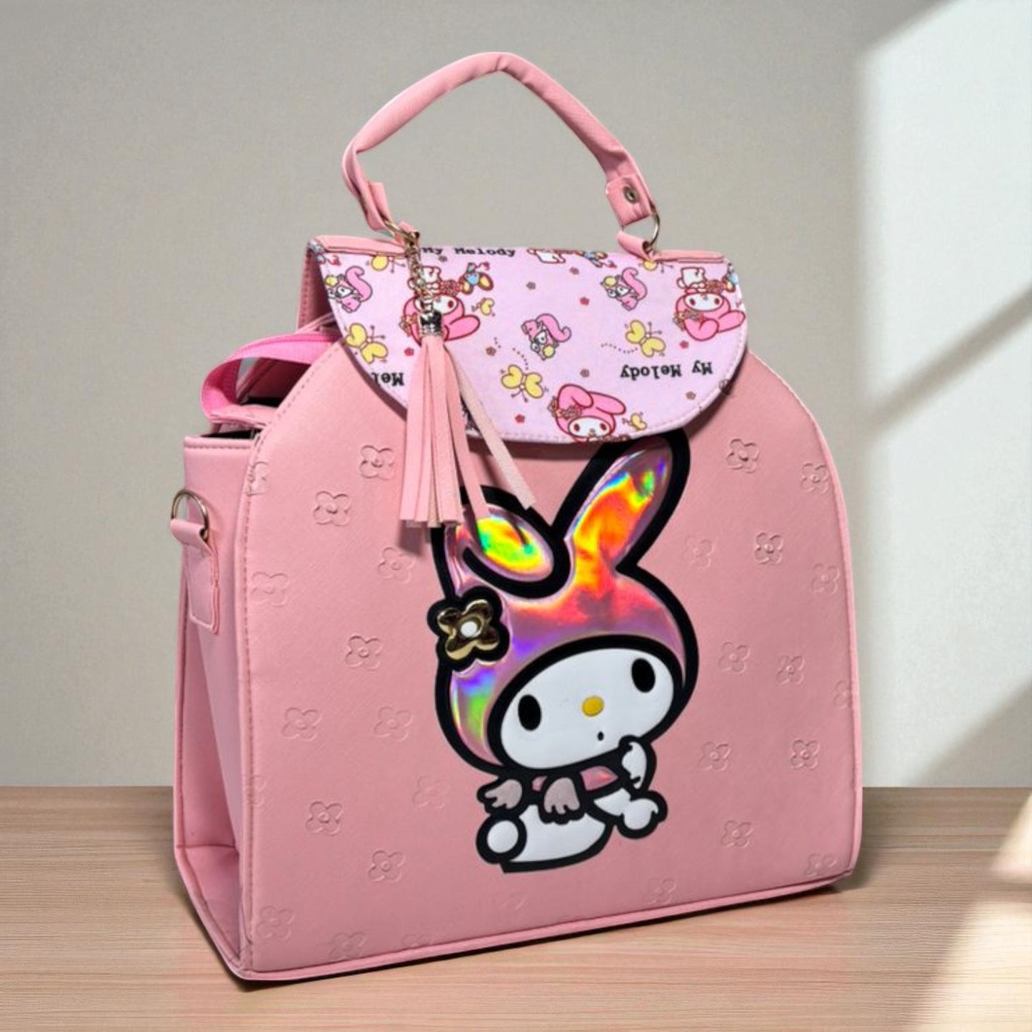 MOCHILA de dama Personajes divertida moderna exclusiva morada sintética alta calidad duradera