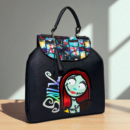 MOCHILA de dama Personajes divertida moderna exclusiva morada sintética alta calidad duradera