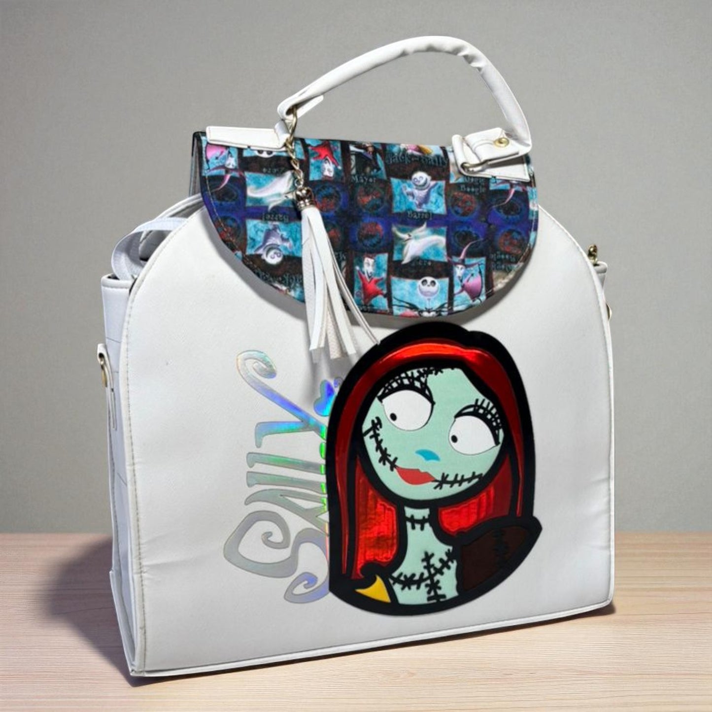 MOCHILA de dama Personajes divertida moderna exclusiva morada sintética alta calidad duradera