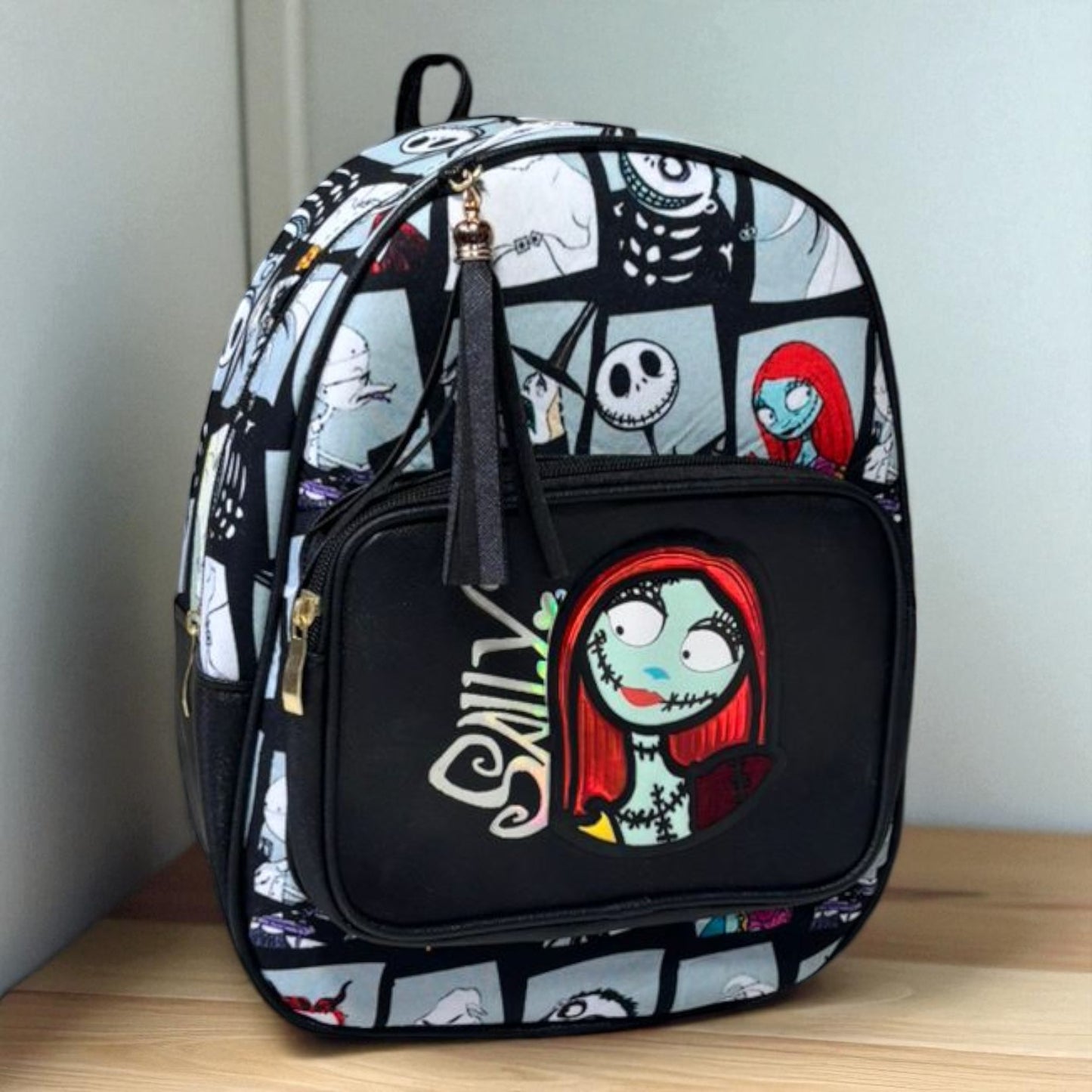 MOCHILA de dama Personajes divertida moderna exclusiva morada sintética alta calidad duradera hola