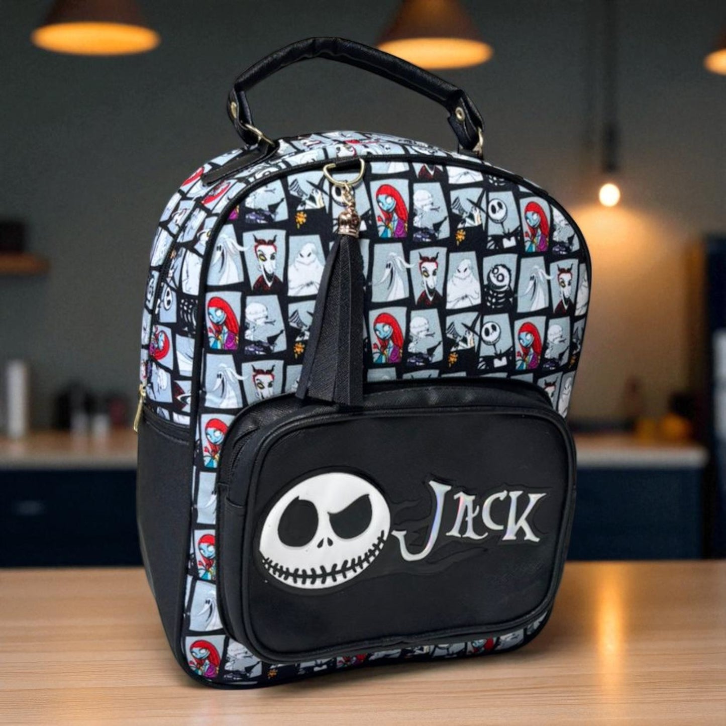 MOCHILA de dama Personajes divertida moderna exclusiva morada sintética alta calidad duradera