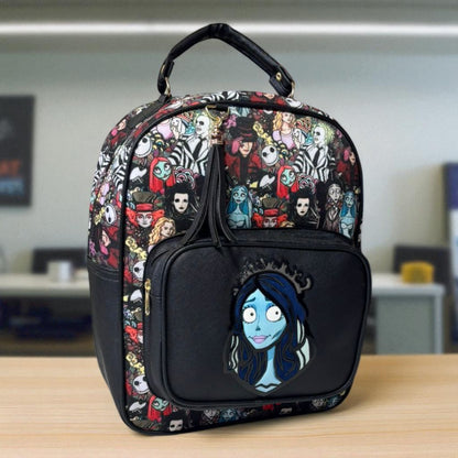 MOCHILA de dama Personajes divertida moderna exclusiva morada sintética alta calidad duradera