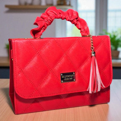 Bolsa holográfica de dama SANDY elegante con asa fruncida y diseño moderno