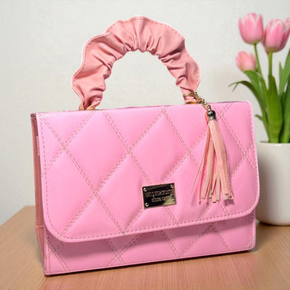 Bolsa holográfica de dama SANDY elegante con asa fruncida y diseño moderno