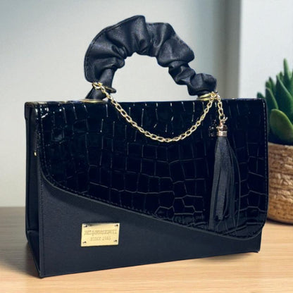 Bolsa de dama CASSANDRA pastel multicolor elegante con asa fruncida y tassel moderno