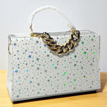 Bolsa de dama DORA beige elegante acolchada con cadena dorada lujo tendencia