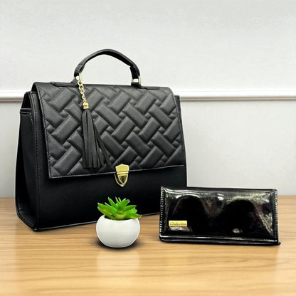 Bolsa de dama VANIA blanca elegante acolchada con asa corta y tassel moderno