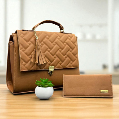 Bolsa de dama VANIA blanca elegante acolchada con asa corta y tassel moderno