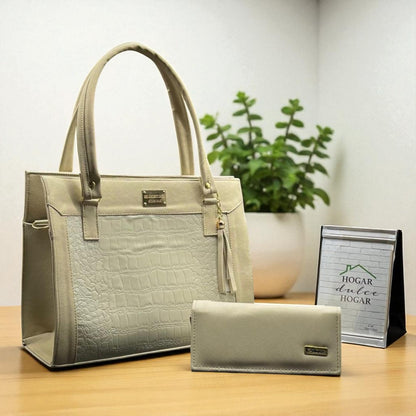 Bolsa de dama negra ITZEL elegante croco grande moderna con haza larga resistente