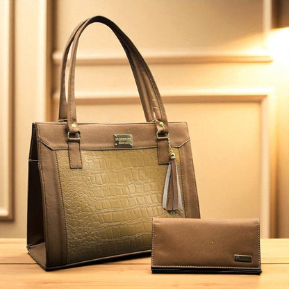 Bolsa de dama negra ITZEL elegante croco grande moderna con haza larga resistente