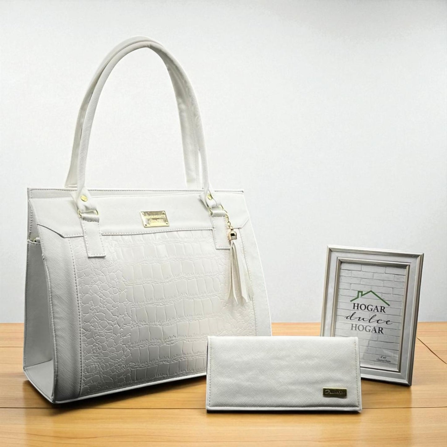 Bolsa de dama negra ITZEL elegante croco grande moderna con haza larga resistente