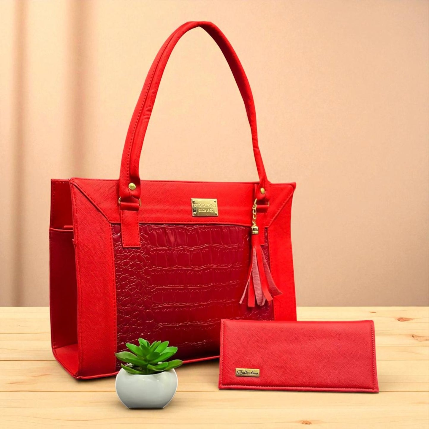 Bolsa de dama negra ITZEL elegante croco grande moderna con haza larga resistente