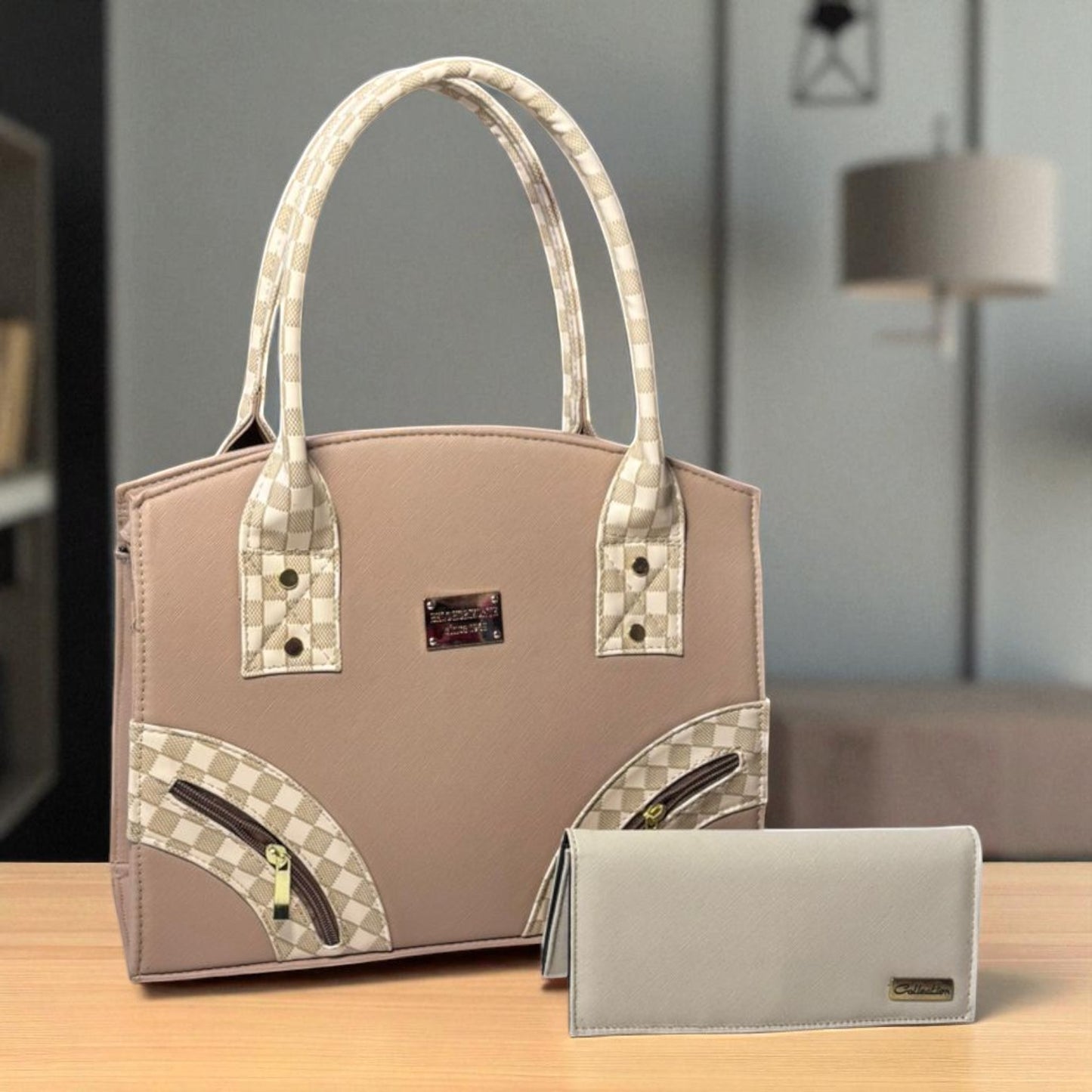 Bolsa de dama AIDEE café elegante con cierres frontales, resistente, moderna, ideal revender