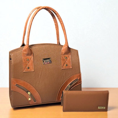 Bolsa de dama AIDEE café elegante con cierres frontales, resistente, moderna, ideal revender