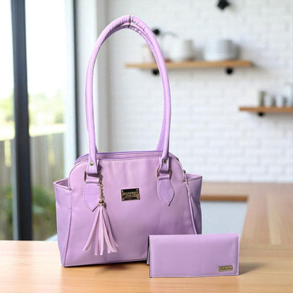 Bolsa café OLIVIA elegante para dama con cartera, asas largas y cierre seguro