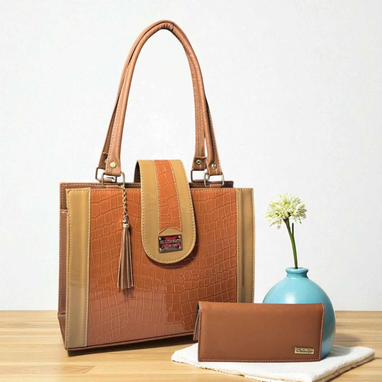 Bolsa de dama LIZETH elegante nude beige croco asa larga colgar hombro moda