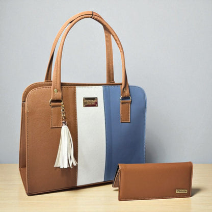 Bolsa elegante LIDIA mujer blanco negro con cartera, moda moderna práctica para revender