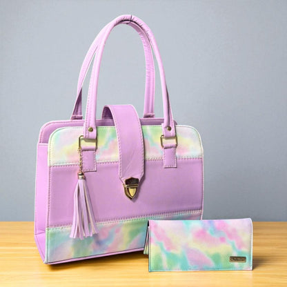 Bolsa de dama ELIZABETH blanca elegante con estrellas plateadas, moderna, espaciosa y resistente