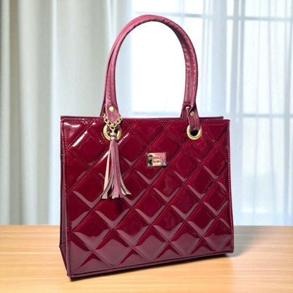 Bolsa negra MARTINA elegante charol dama lujo moderna con cierre segura resistente