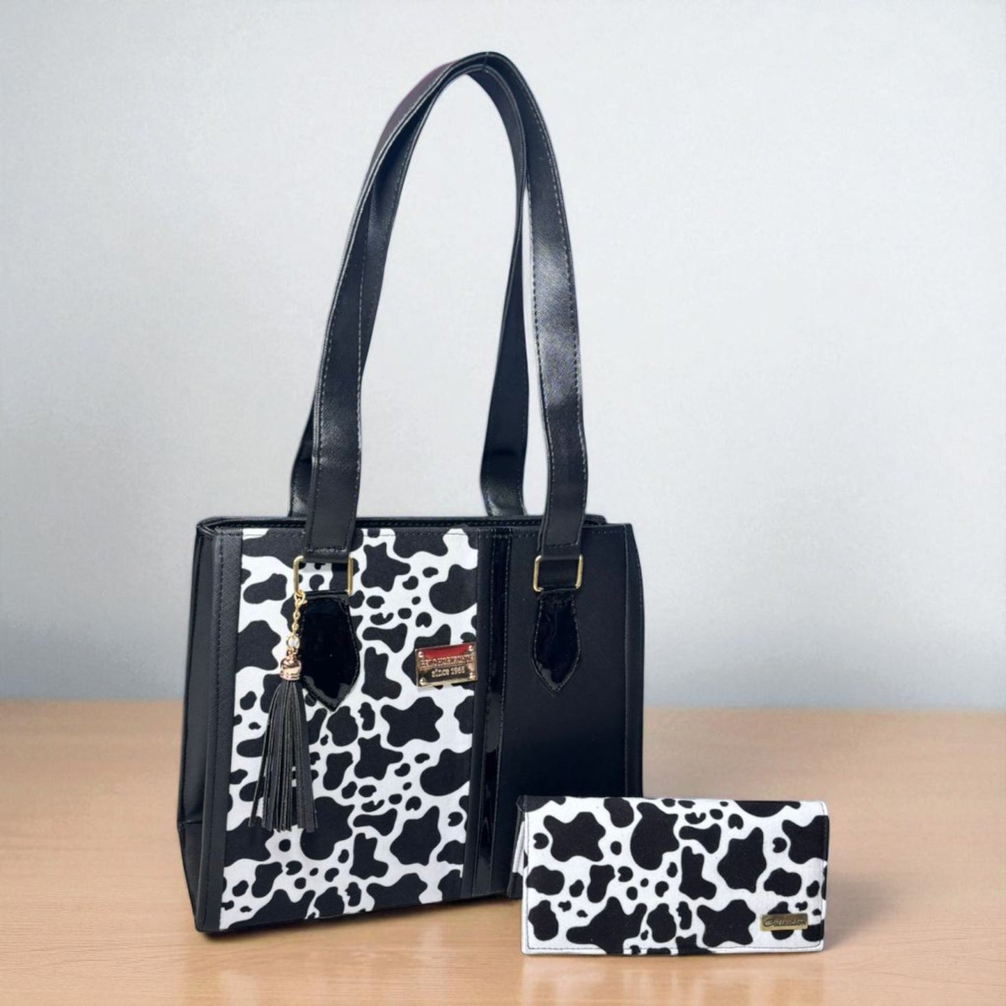 Bolsa de dama PERLA elegante roja y negra, bolso moderno resistente para revender