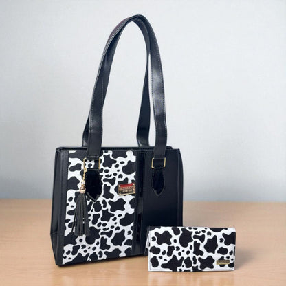 Bolsa de dama PERLA elegante roja y negra, bolso moderno resistente para revender