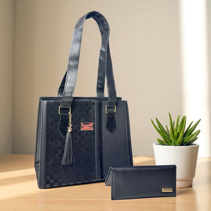 Bolsa de dama PERLA elegante roja y negra, bolso moderno resistente para revender