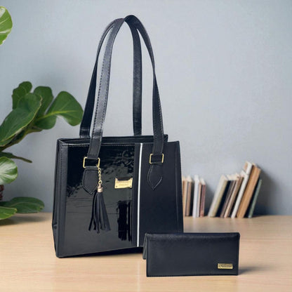 Bolsa de dama PERLA elegante roja y negra, bolso moderno resistente para revender