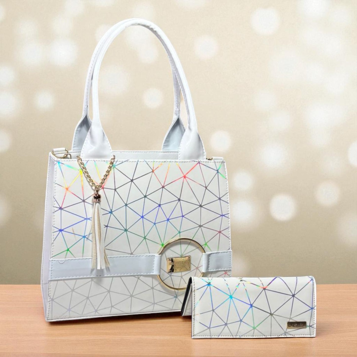 Bolsa de dama ELISA holográfica pastel elegante moderna grande resistente ideal revender