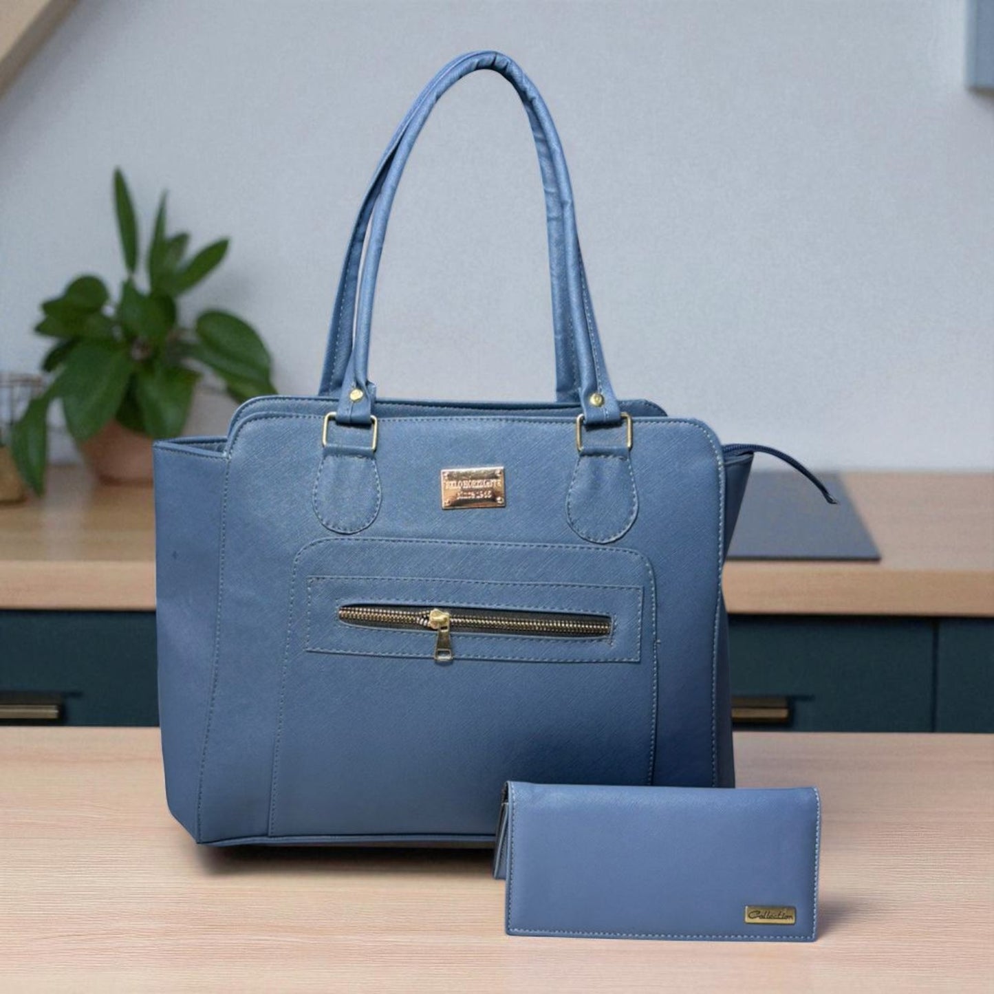 Bolsa de dama VERONICA beige elegante con cierre, amplia resistente moderna ideal regalo