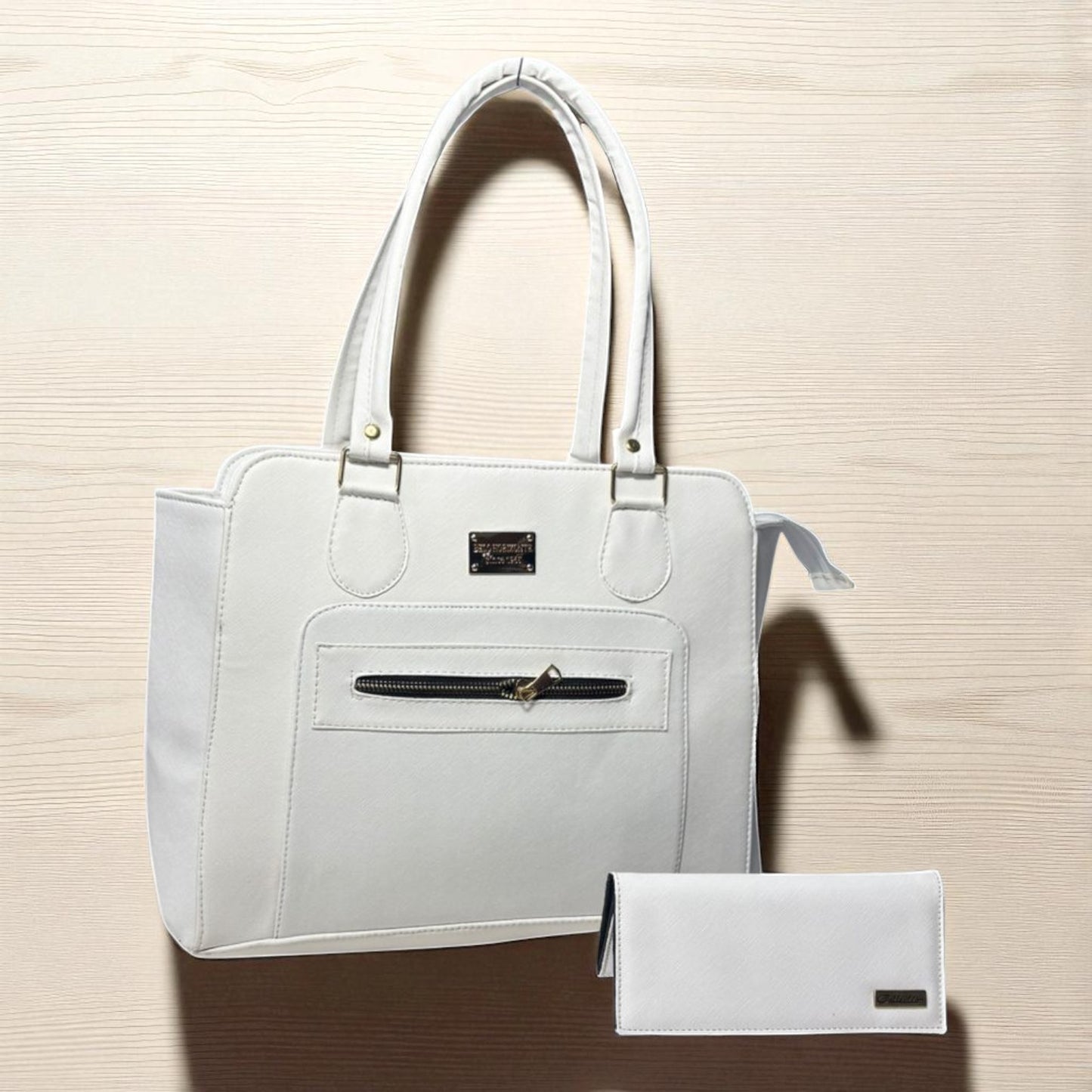 Bolsa de dama VERONICA beige elegante con cierre, amplia resistente moderna ideal regalo