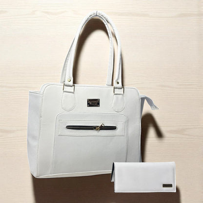 Bolsa de dama VERONICA beige elegante con cierre, amplia resistente moderna ideal regalo