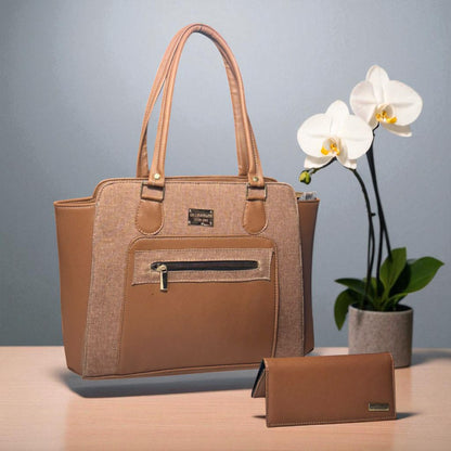 Bolsa de dama VERONICA beige elegante con cierre, amplia resistente moderna ideal regalo