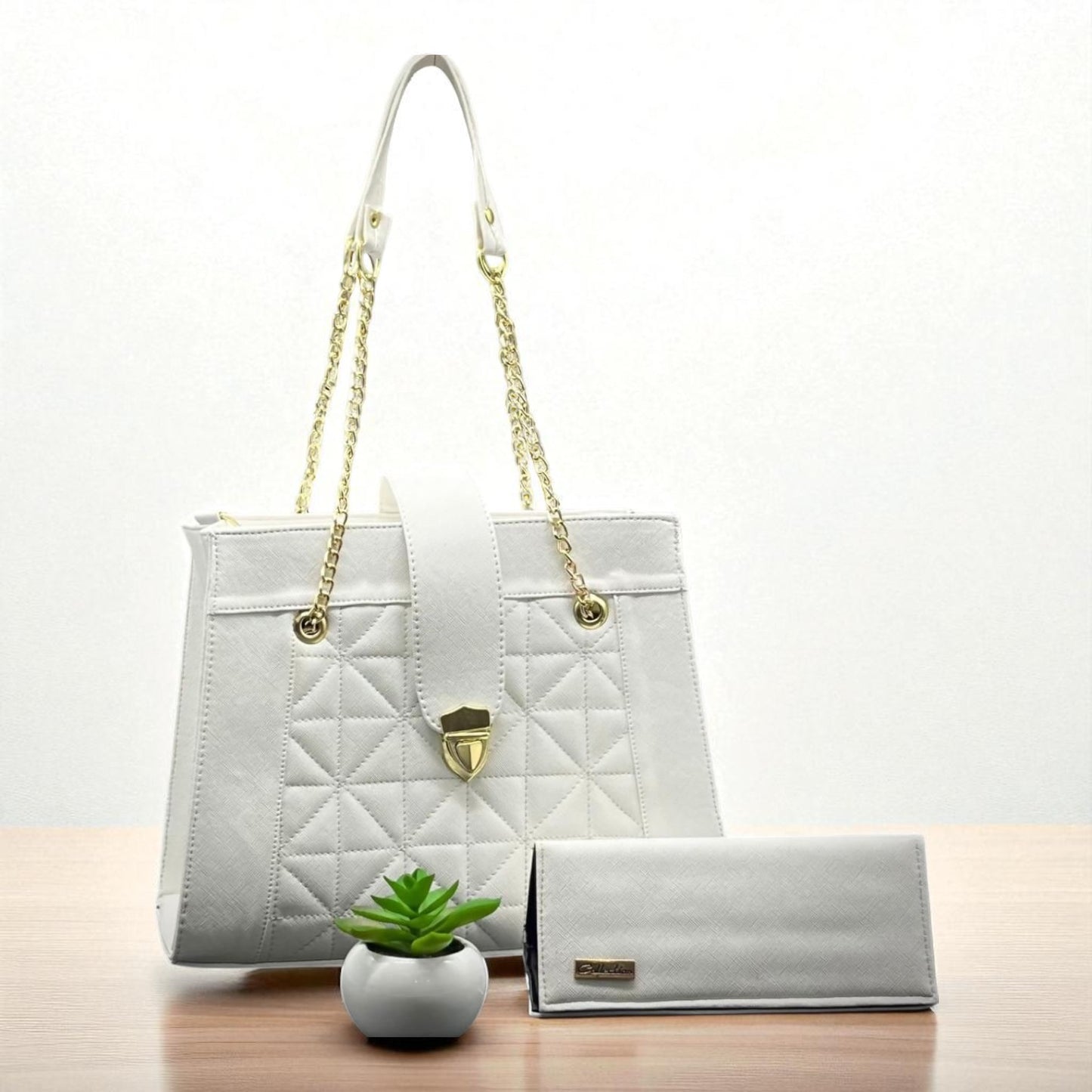 Bolsa negra JESSICA elegante dama con cadena dorada, estilo moderno, ideal revender