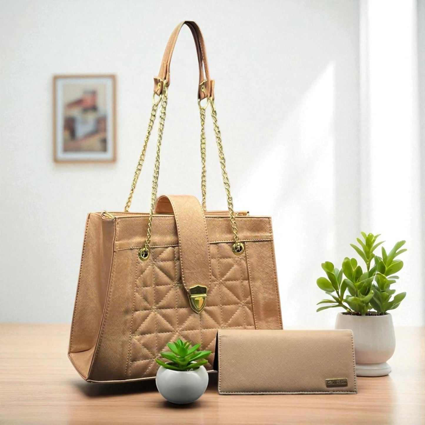 Bolsa negra JESSICA elegante dama con cadena dorada, estilo moderno, ideal revender