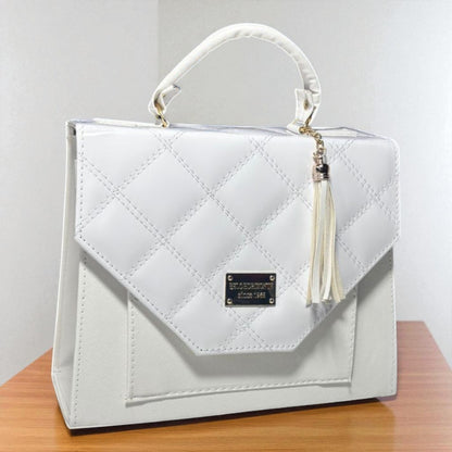 Bolsa blanca elegante de dama ANTONIA con estrellas holográficas moderna ideal para reventa