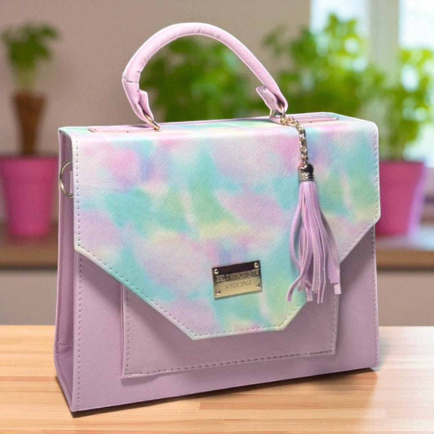 Bolsa blanca elegante de dama ANTONIA con estrellas holográficas moderna ideal para reventa