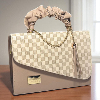 Bolsa de dama CASSANDRA pastel multicolor elegante con asa fruncida y tassel moderno
