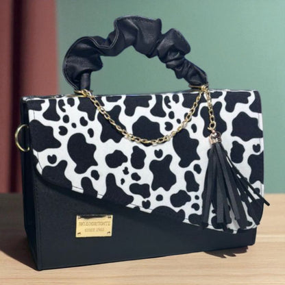 Bolsa de dama CASSANDRA pastel multicolor elegante con asa fruncida y tassel moderno